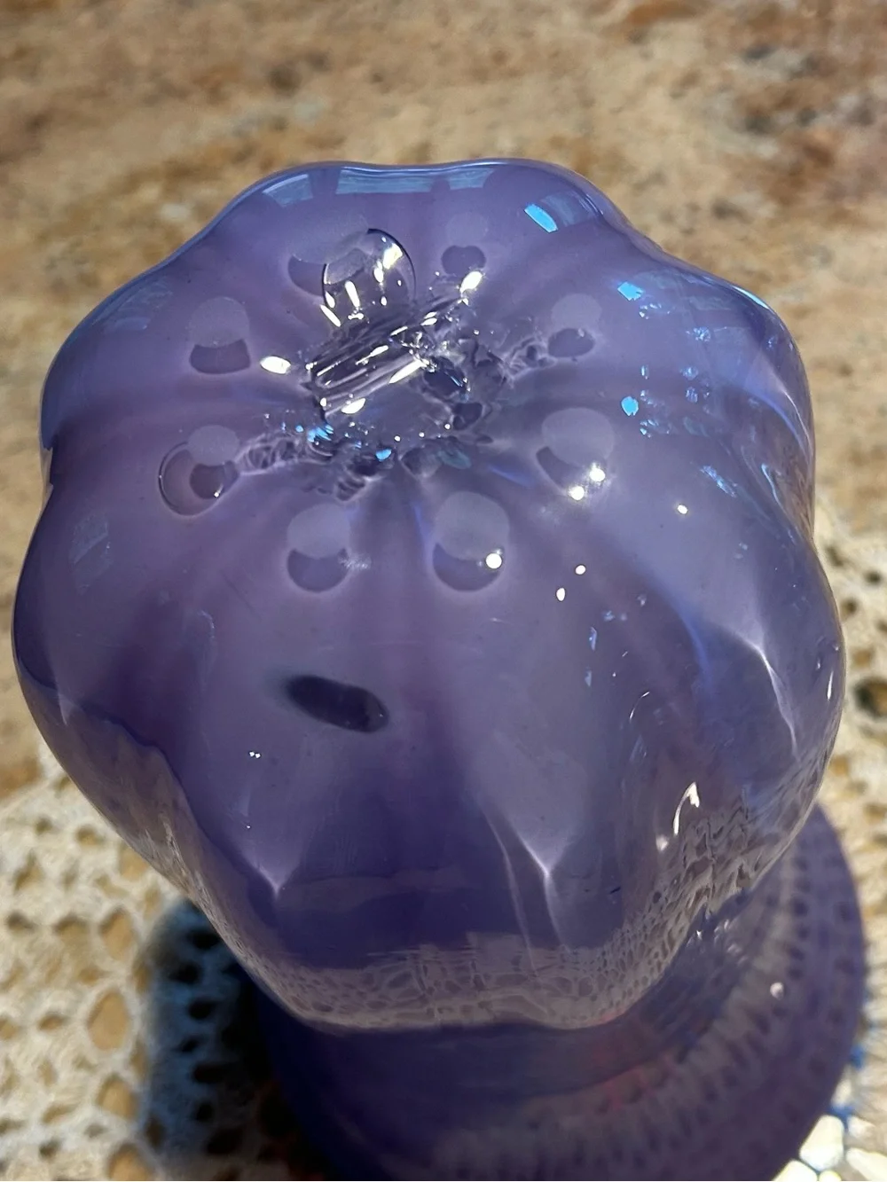 Blenko Handblown Glass Vase Ombre Lavender Lilac  9.5”x6”W 3lbs Flawless
